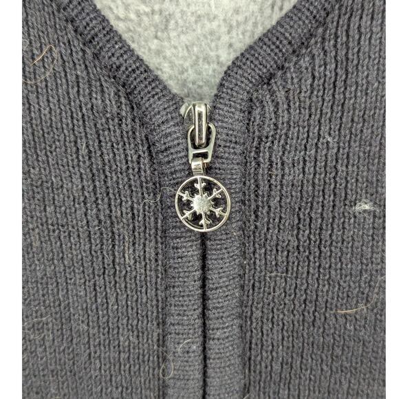 Woolrich Womens Sz M Embroidered Snowflake Snowman Vest Zipper Front Black X-Mas - Picture 4 of 7